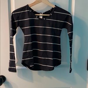 Black and white striped ivivva long sleeve top